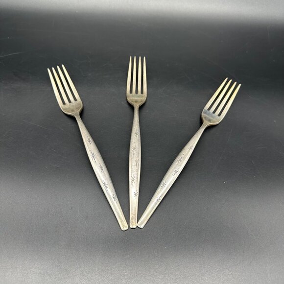 Vintage Gorham Sterling Silver Stardust Forks Mid Century Modern Flatware Atomic - Picture 1 of 9